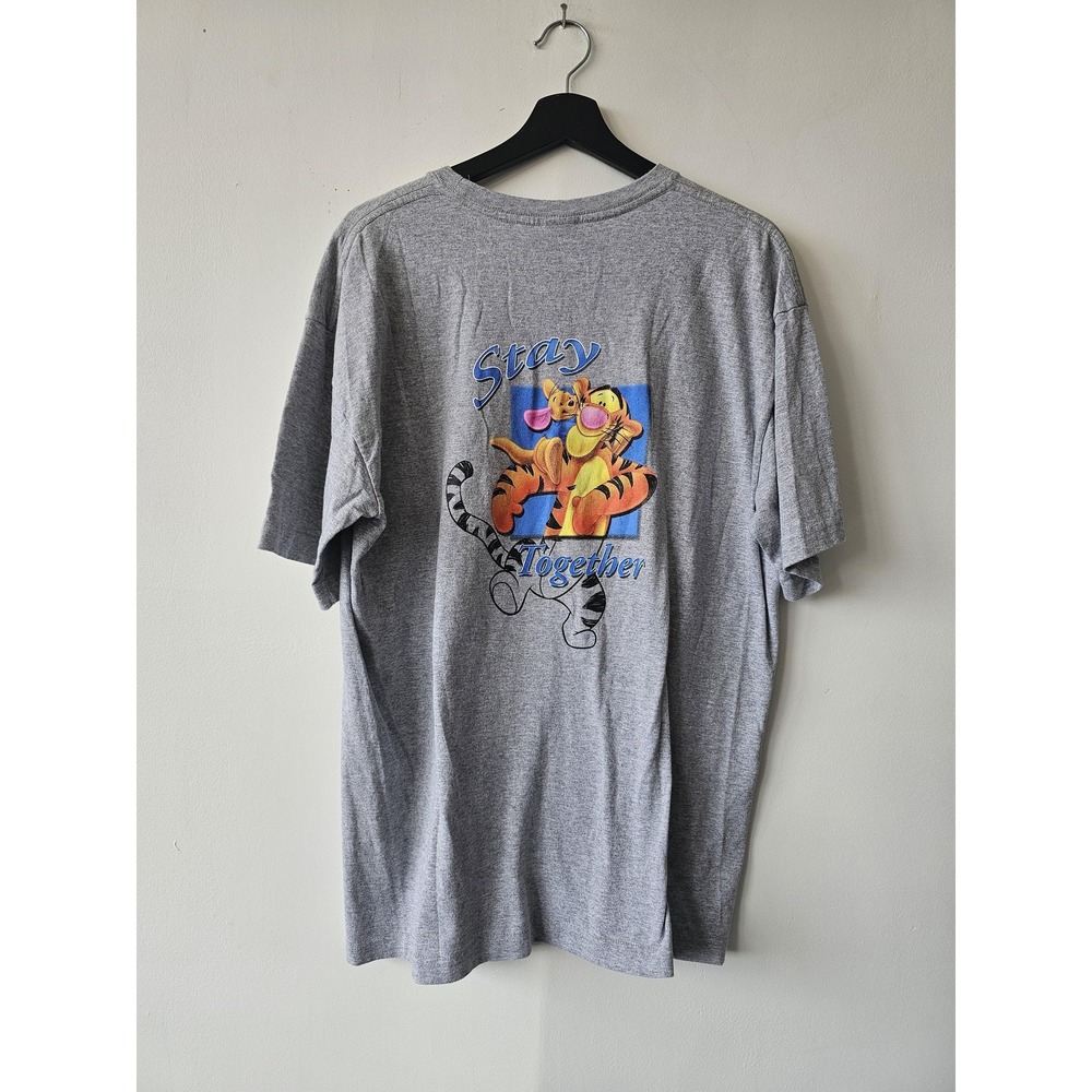 Vintage Disney Tigger Shirt Mens XL Gray Friends Stay Together Pooh 90s Cartoon - Picture 3 of 7